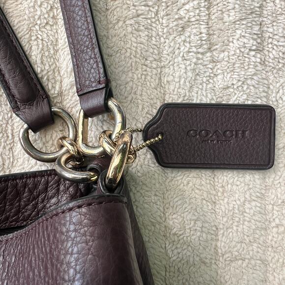 Coach F57545 Brown Pebbled Leather Shoulder Bag Gold Hardware Vintage Purse - Picture 5 of 16